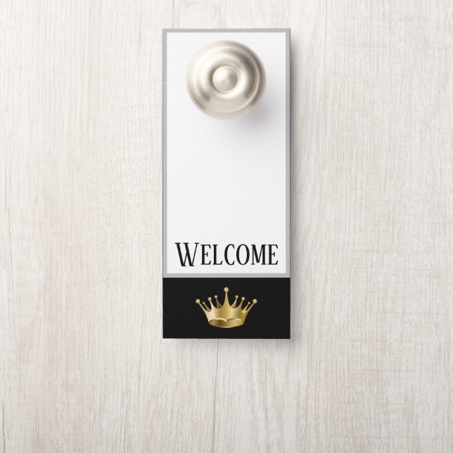 Door Hanger-Welcome Royal Crown Door Hanger (On Knob)