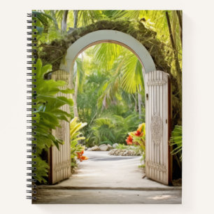 Door In Tranquil Garden Relax Inspire Notebook