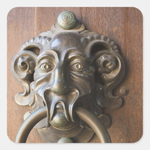 Door knocker at the Neue Residenz Square Sticker