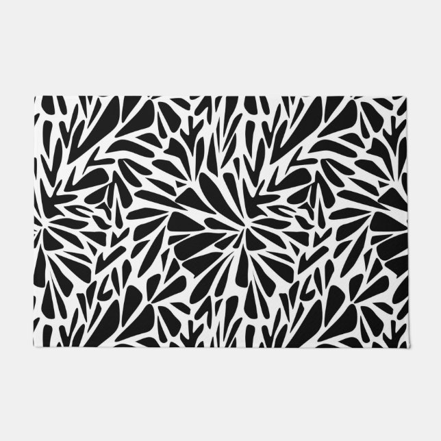 Door Mat Abstract modern seamless monochrome flora (Front)