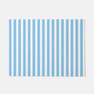 Door Mat aqua blue stripes