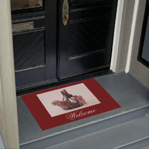 Door Mat Basket Wine and Grapes