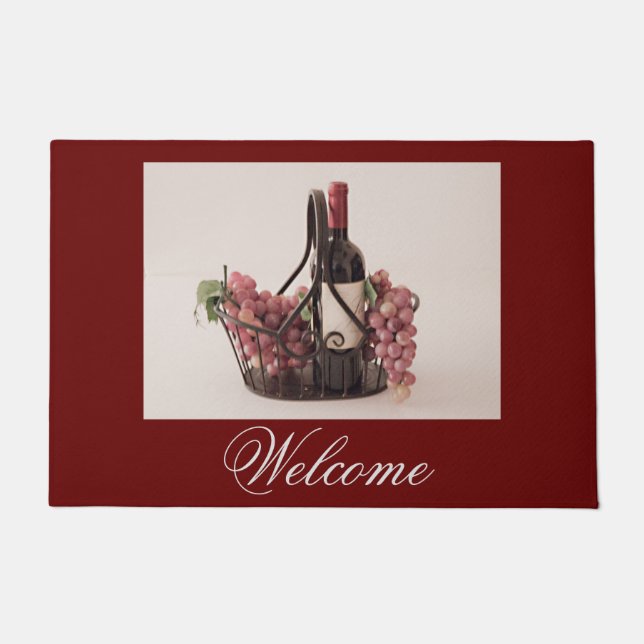 Door Mat Basket Wine and Grapes (Front)