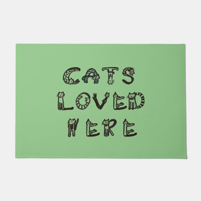 Door Mat - Cats Loved Here (Front)