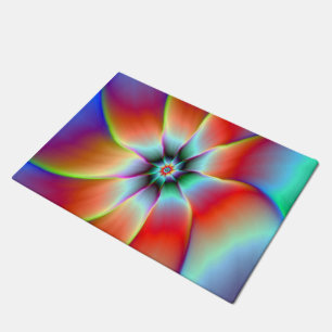 Door Mat  Flower in Red Orange and Yellow