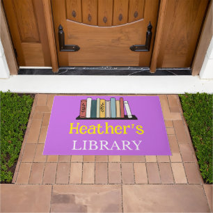Door Mat - Library -  Personalized - Add Name