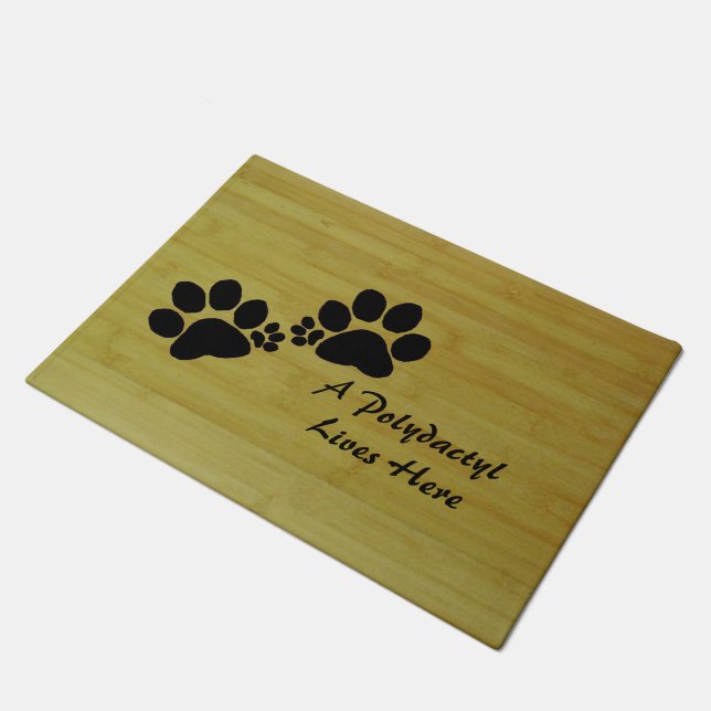 Door Mat - Polydactyl Paw Prints (Angled)