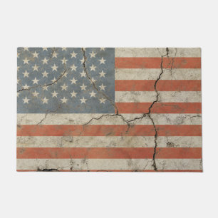 Door Mat print with vintage flag of USA