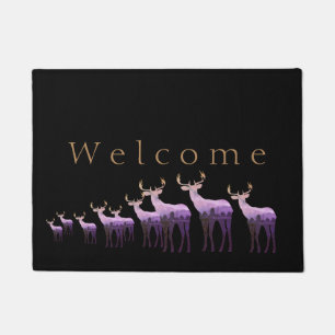 Door Mat-Purple Deer/Elk Welcome Doormat