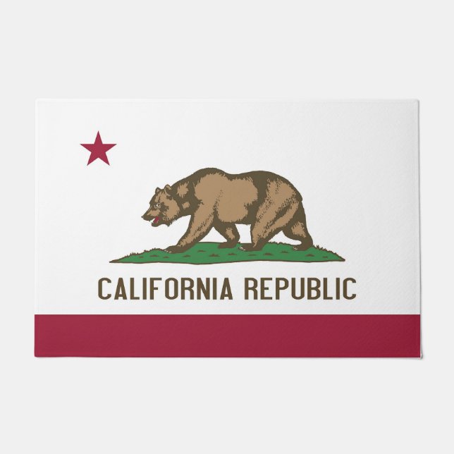 Door Mat with Flag of California State, USA (Front)