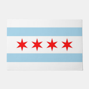 Door Mat with Flag of  Chicago, Illinois
