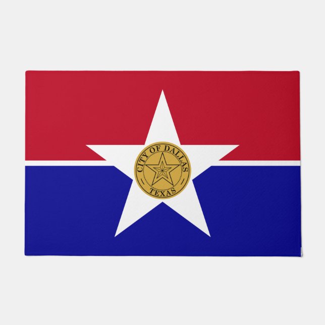 Door Mat with Flag of Dallas City (Front)