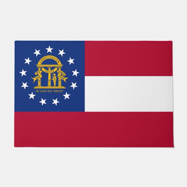 Door Mat with Flag of Georgia State, USA (Front)
