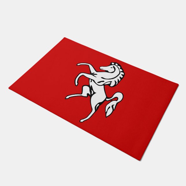 Door Mat with Flag of Kent County, England (Angled)