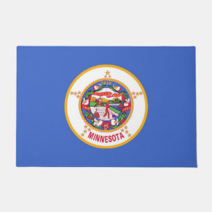 Door Mat with Flag of Minnesota State, USA