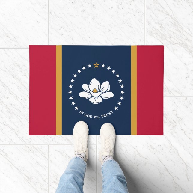 Door Mat with Flag of Mississippi State, USA (Indoor)