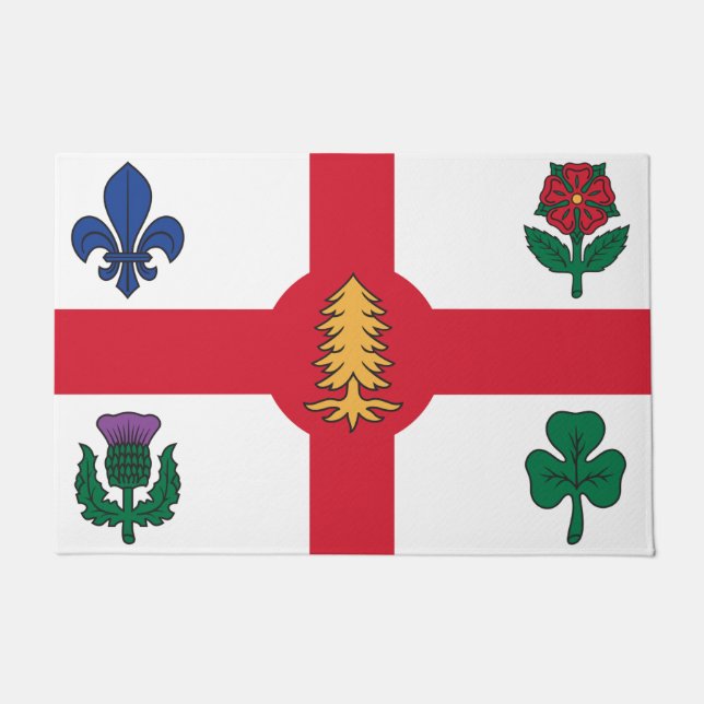 Door Mat with Flag of Montreal, Canada (Front)