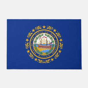 Door Mat with Flag of New Hampshire State, USA