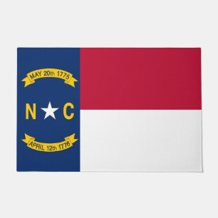Door Mat with Flag of North Carolina State, USA