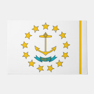 Door Mat with Flag of Rhode Island State, USA