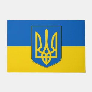 Door Mat with Flag of Ukraine
