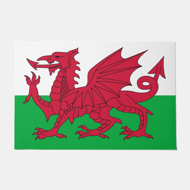 Door Mat with Flag of Wales, United Kingdom (Front)