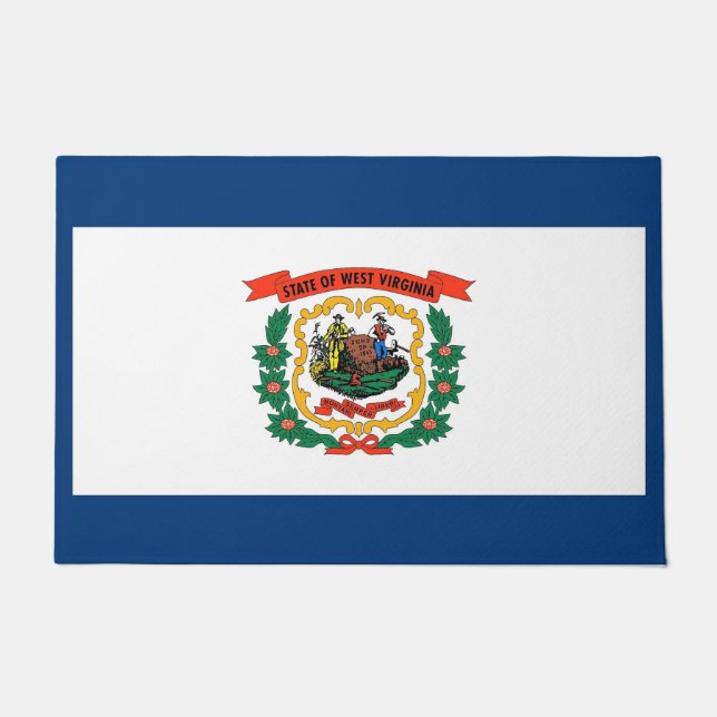 Door Mat with Flag of West Virginia, USA (Front)