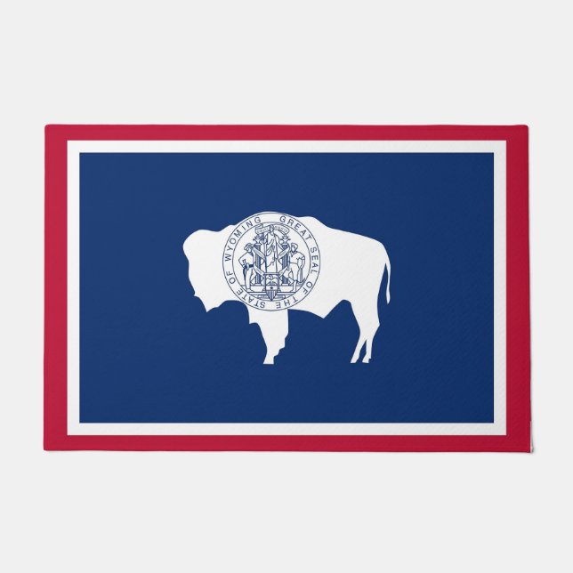 Door Mat with Flag of Wyoming, USA (Front)