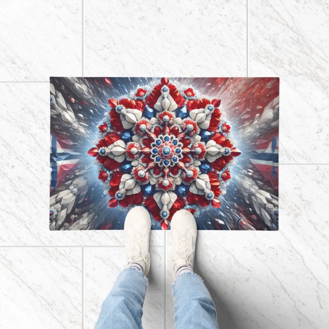 Door Mat with Norwegian Colours design (Indoor)