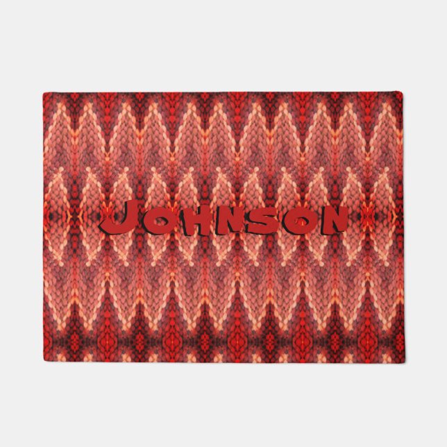Door Mat - Woven Pattern with Name (Front)