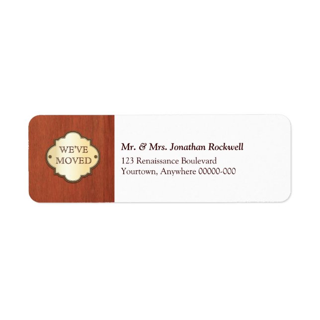 Door Plaque Moving Announcement Label (Front)