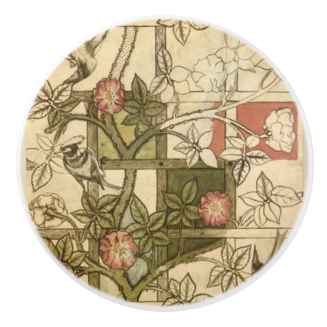 Door pulls with Trellis design by William Morris (Front)