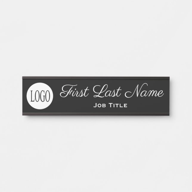 Door Sign Logo for Office Elegant Signs Black (Front)