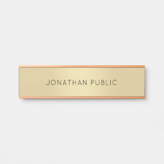Door Signs Custom Modern Elegant Gold Template