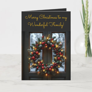 DOOR WREATH FAMILY CHRISTMAS CARD