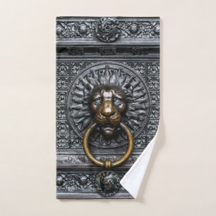 Doorknocker Lion - Black / Gold Hand Towel