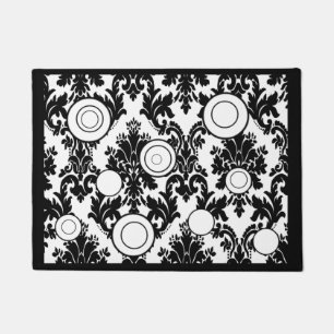 doormat black white with circles