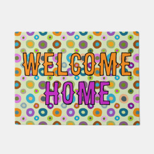 doormat fun colourful welcome home green