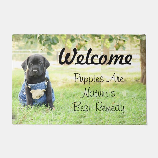 Doormat - Personalize Puppy Welcome Mat (Front)