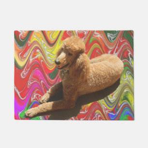 DOORMAT, RED POODLE DOORMAT