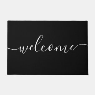 Doormat - Welcome Black and White