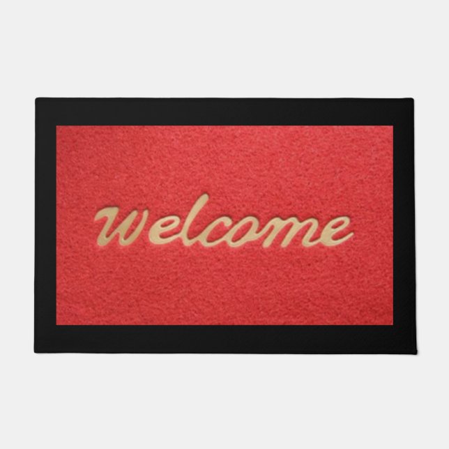 Doormat Welcome Red Gold Black (Front)