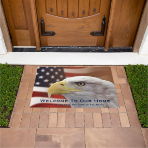 Doormat Welcome to Our Home Eagle Flag