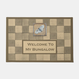 Doormat with Ochre and tan tile