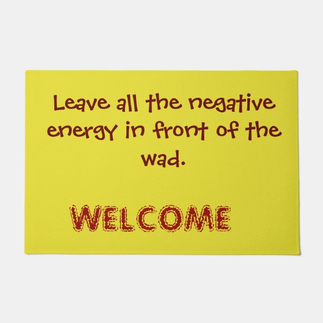 Doormat with welcoming message printed  (Front)