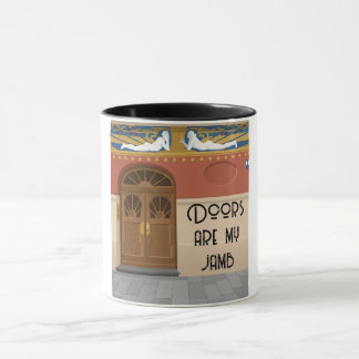 Doors Are My Jamb | Colour Block Art Nouveau Mug