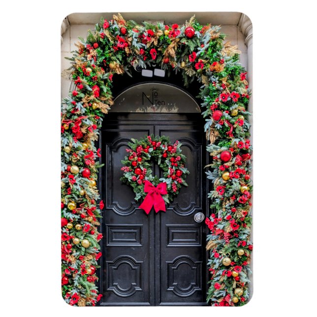 Doors of London: A Festive Christmas Magnet (Vertical)