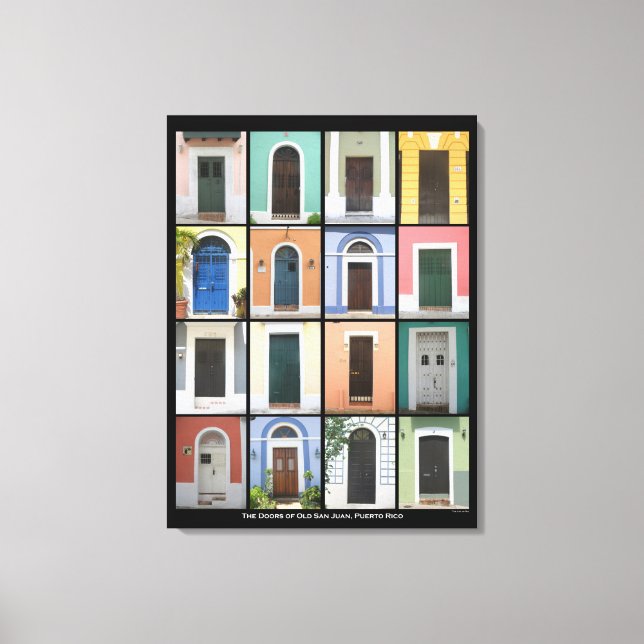 Doors of Old San Juan, Puerto Rico WC Canvas Print (Front)