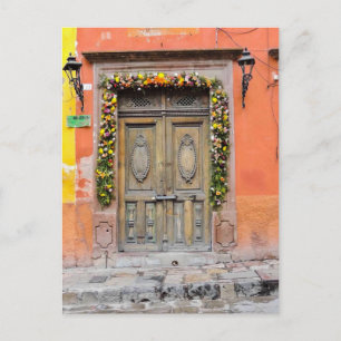 Doors of San Miguel De Allende Mexico Historic Postcard
