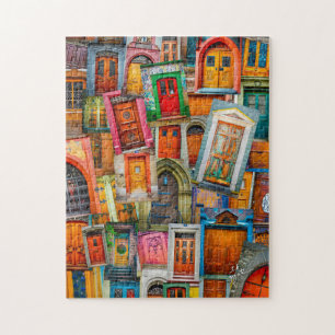 Doors of the World Unique Modern Colourful Jigsaw Puzzle